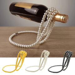 white Pearl Necklace Wine Rack