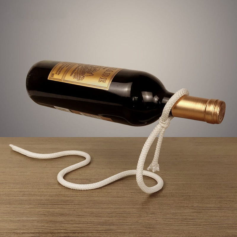 White Suspended Rope Wine Bottle